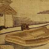 Tapestry in jute year 70 Boat and house