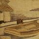 Tapestry in jute year 70 Boat and house