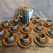 Boch la louvière – delta noix coffee service 1966 – vintage 25 pieces