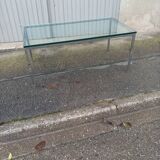 Vintage glass slab coffee table