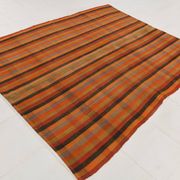 7x8 Burnt Red Area Kilim Rug, 200x240Cm Anatolian Kilim Rug