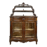 Curved Napoleon III period library display case in mahogany circa 1850