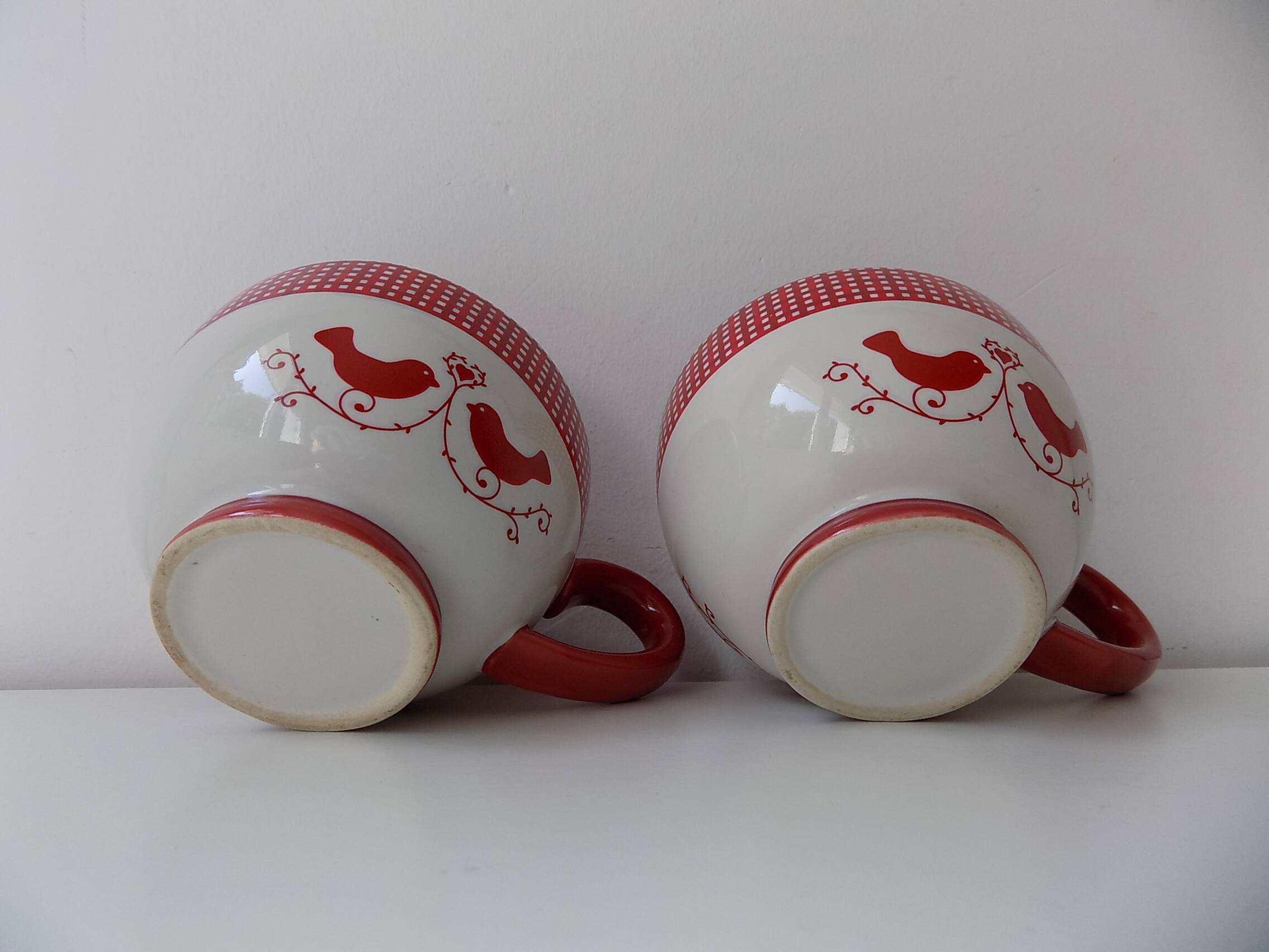 2 vintage decor cups (birds)