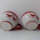2 vintage decor cups (birds)