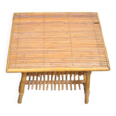 Vintage bamboo and rattan coffee table 1960 - side table at the end of a sofa