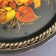 Set of three painted sheet metal trays
