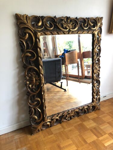 Miroir en bois doré début XXe, 119x97 cm