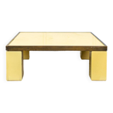 Tavolino Antonio Pavia in legno laccato e ottone, 1970s