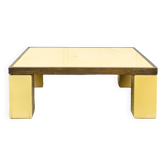 Table basse Antonio Pavia en bois laqué et laiton, années 1970