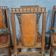 Series of 6 Art Deco period chairs in solid walnut with blonde patina