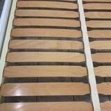 White lacquered bed with gold border with box