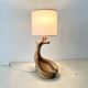 Vallauris lamp by Grandjean Jourdan 1950, vintage faux bois ceramic