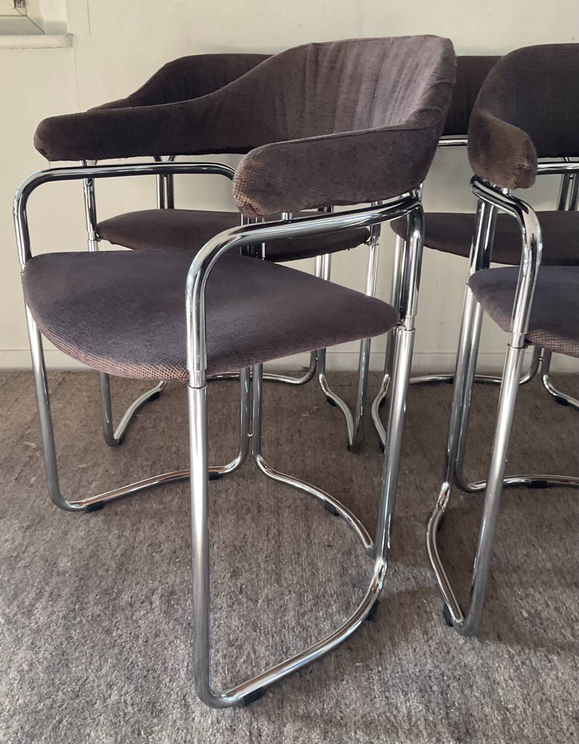 Series of 4 Italian armchairs by Otto Gerdau 1970s