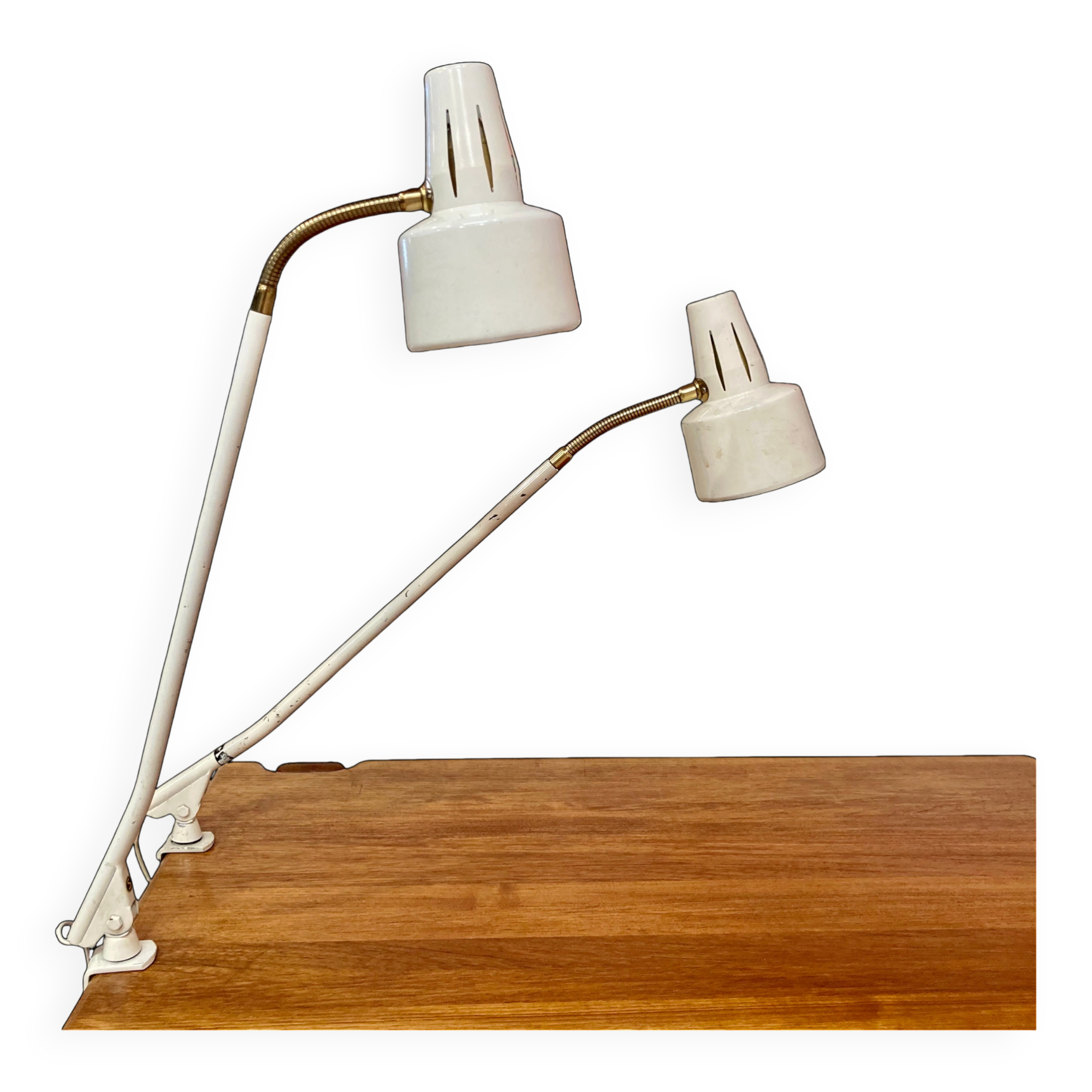 Pair of large industrial lamps 1950.