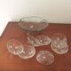 Fruit salad set on 3 glass feet (bowl and 7 cups)