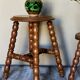 Vintage turned solid wooden stool