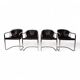 Set of 4 Chrome cantilever dining chairs attributed to Gastone Rinaldi