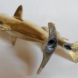Vintage solid brass dolphins