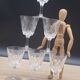 Set of 6 chiseled ribbed glasses