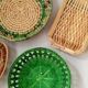 Composition of vintage colorful baskets