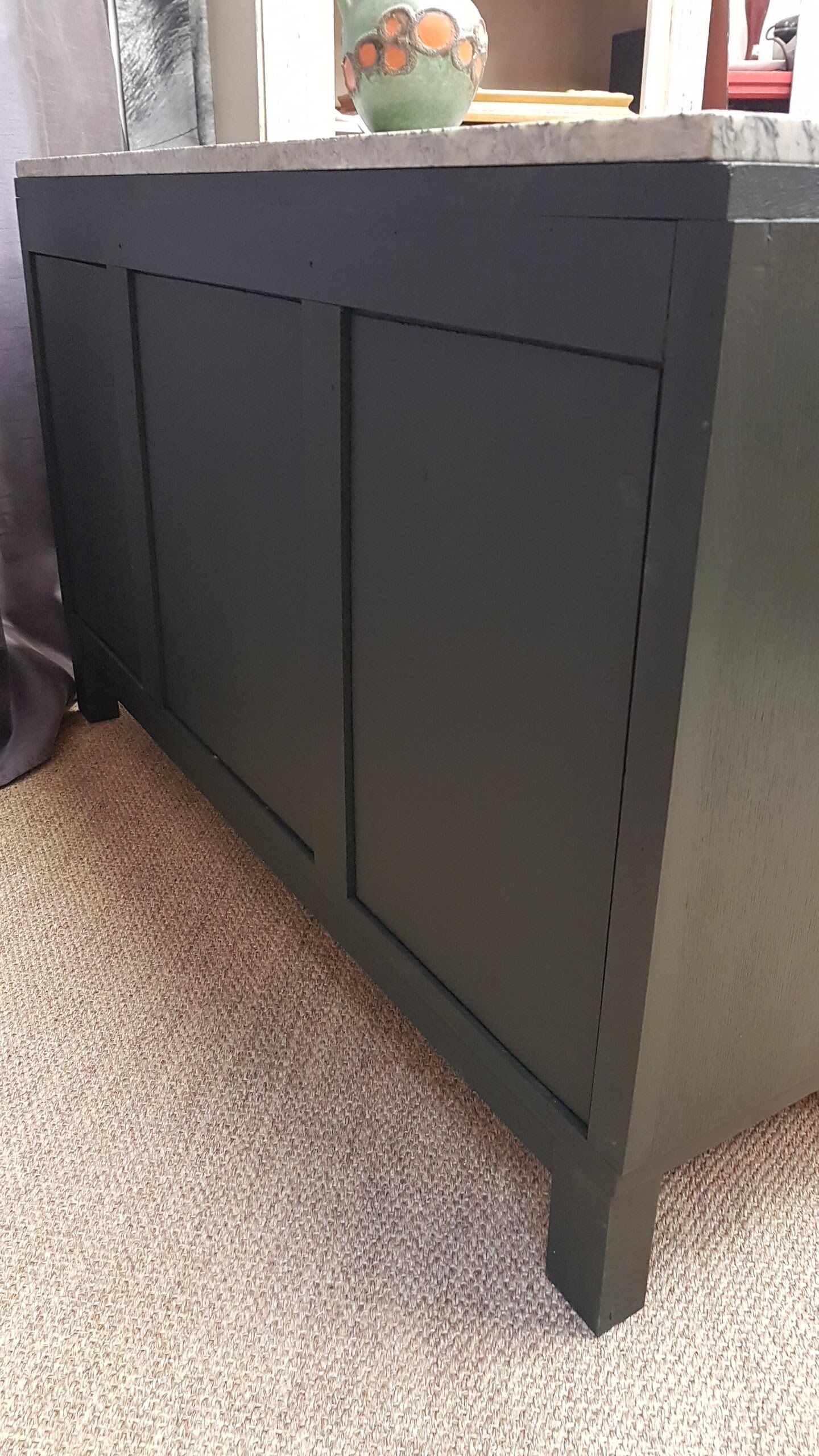 Old art deco chest of drawers restyled wagon green.