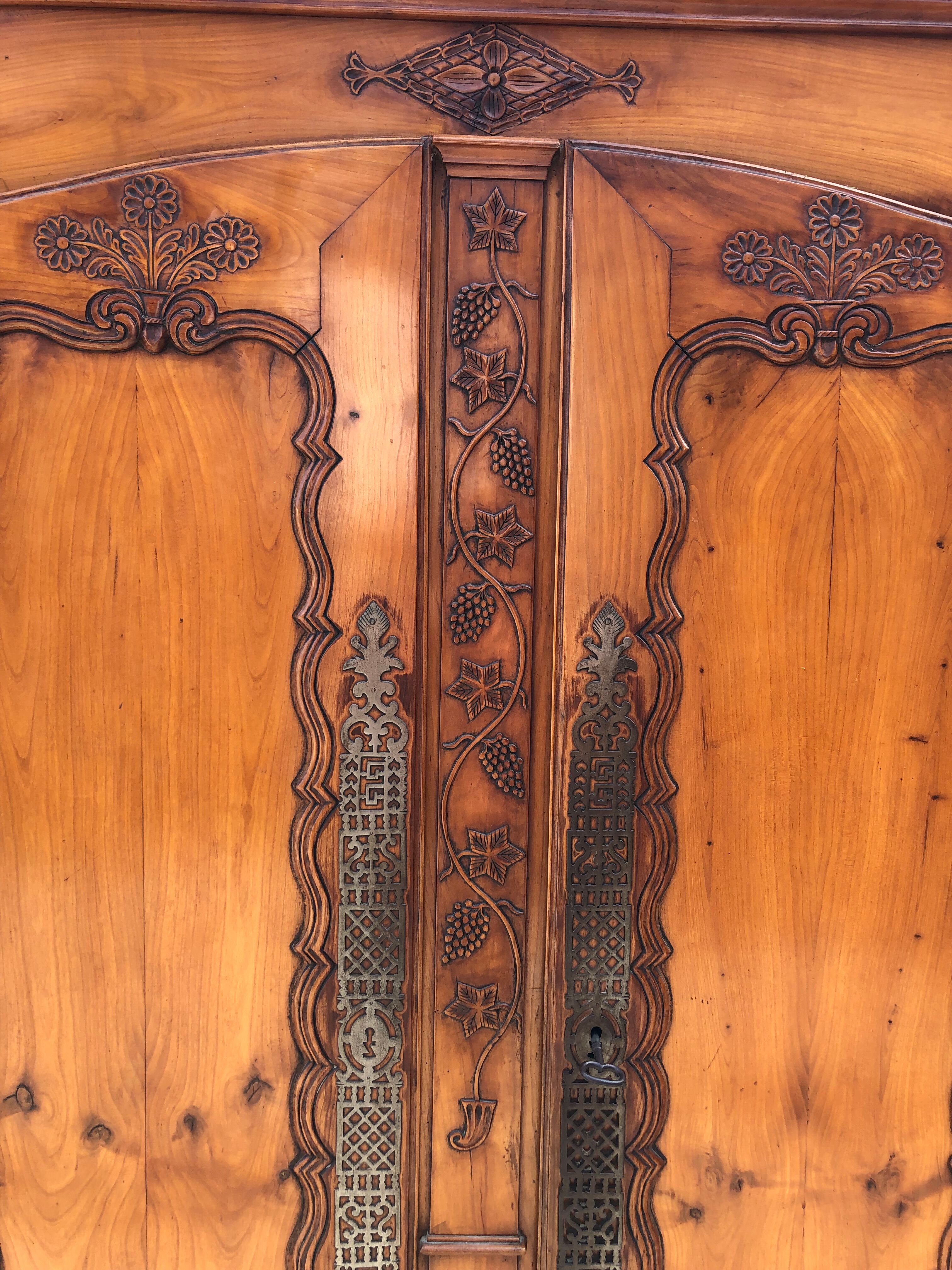 Louis XV style cherry wood cabinet late 19th century