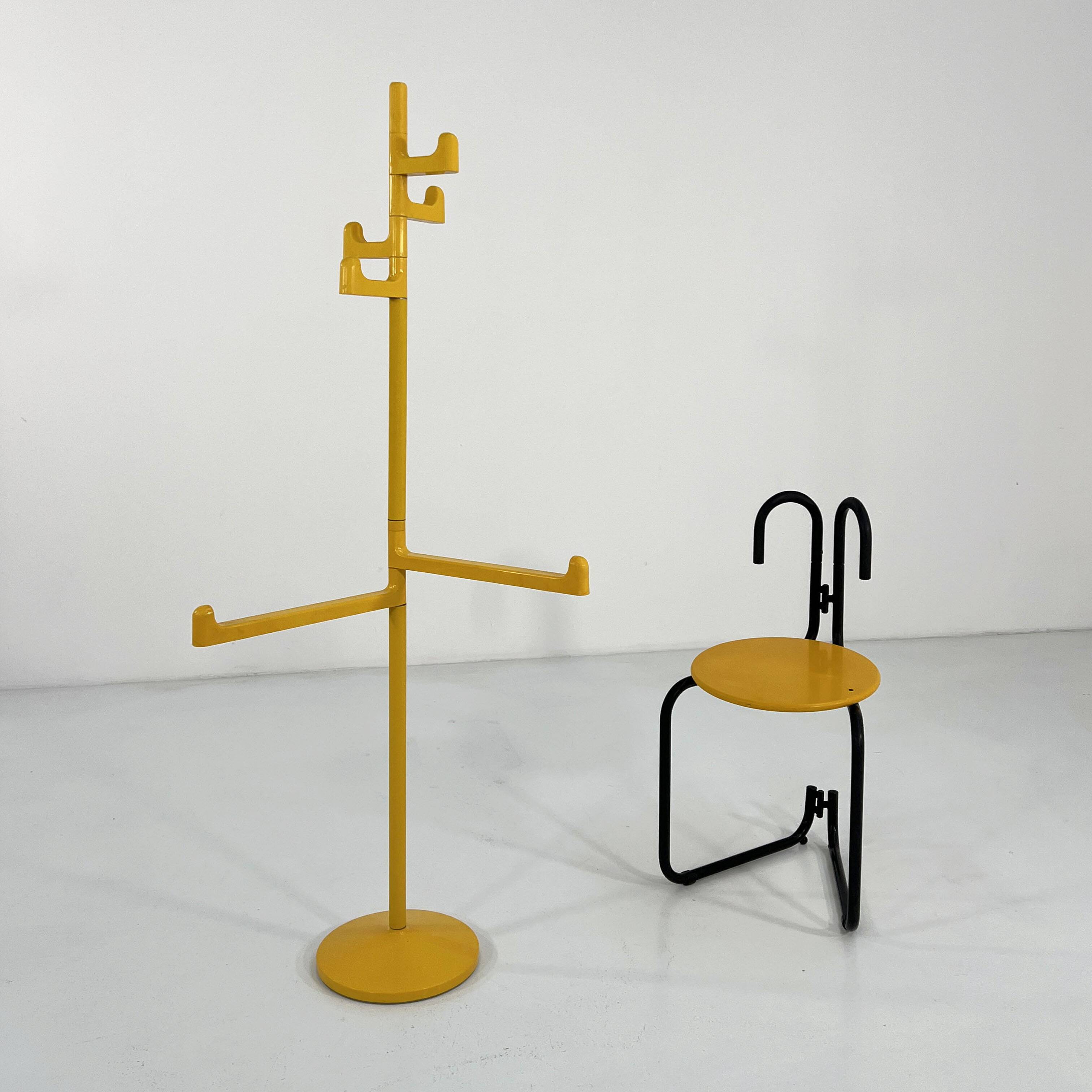Yellow towel holder by Makio Hasuike for Gedy, 1970s