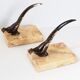 Pair of vintage peacock bookends
