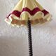 Wooden floor lamp turned in the spirit of Charles Dudouyt / art deco style