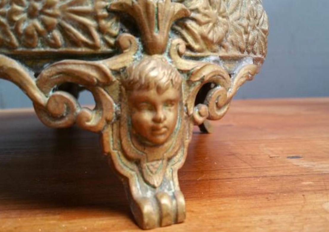 Old brass planter