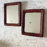 Pair of VINTAGE Rattan MIRRORS