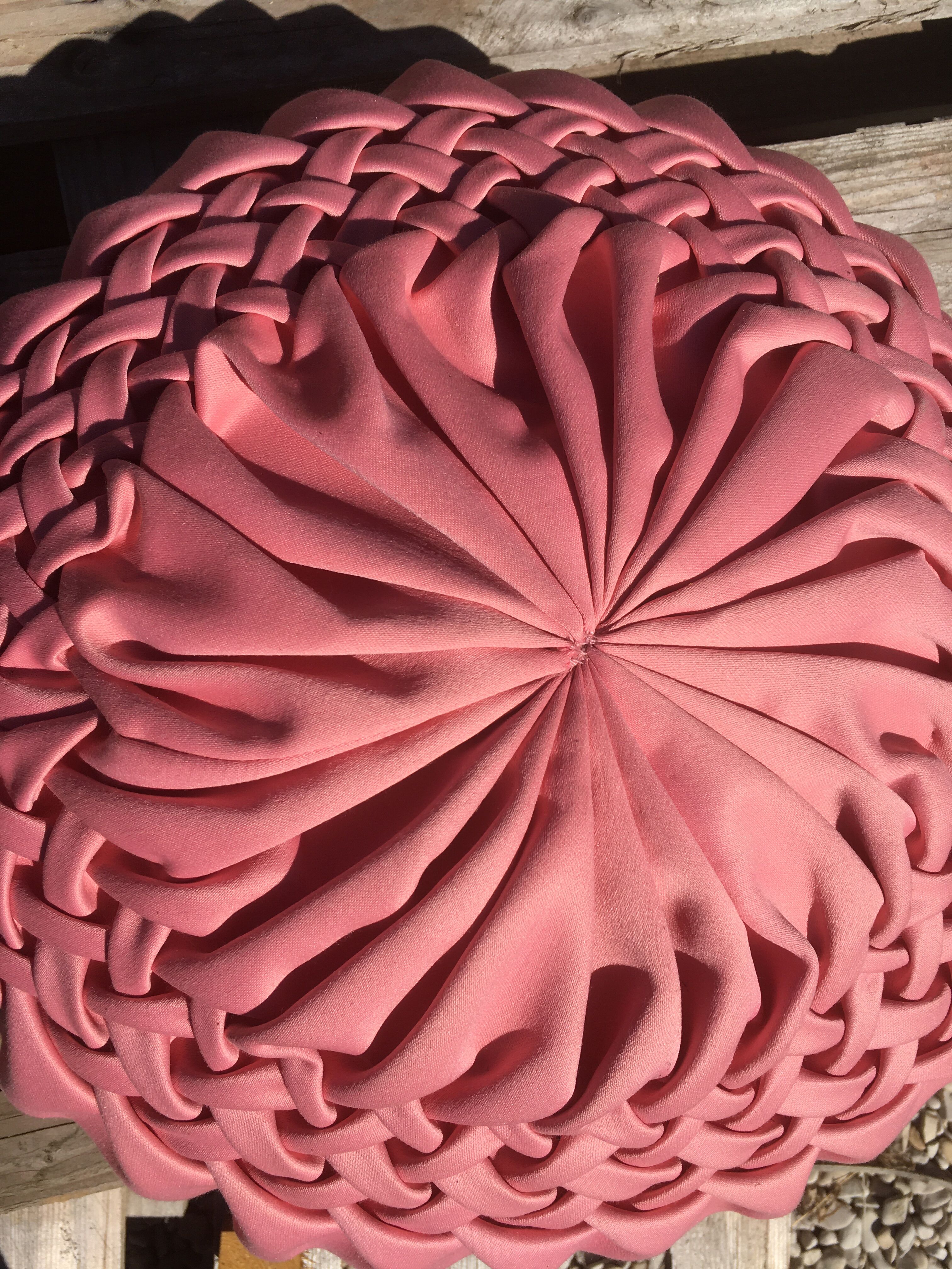 Old pink round cushion