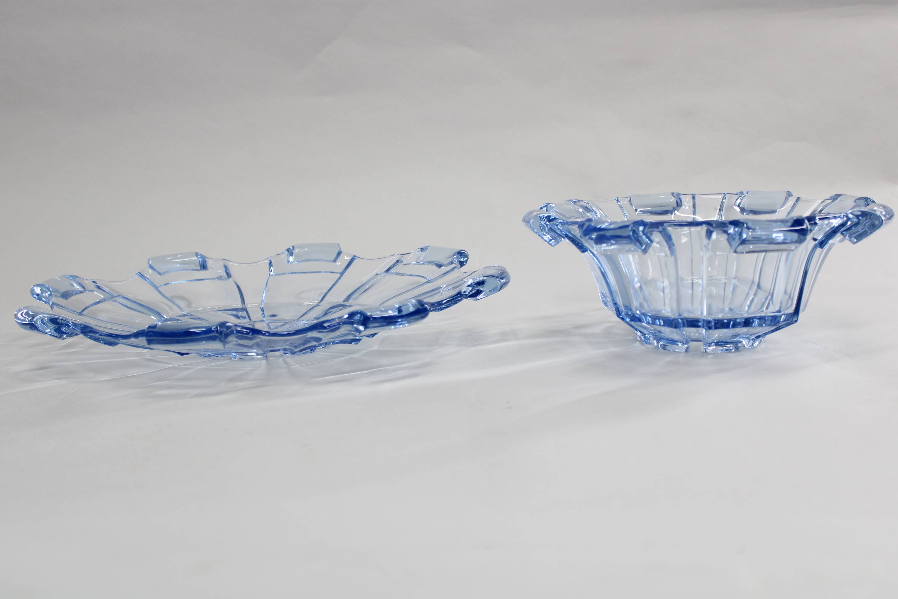 1970s pair of Glass Bowls , Czechoslovakia