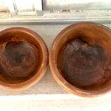 Vintage wooden olive wood bols