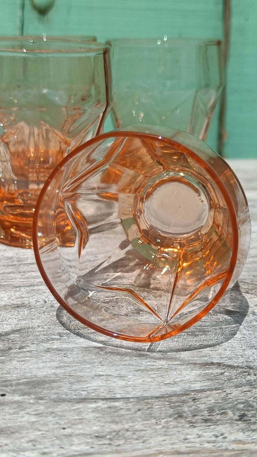 Pink art deco glasses