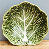 Set of 8 bowls in majolica, cabbage leaf