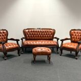 Ensemble de salon original vintage Chesterfield Chippendale