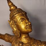 Statue en bronze doré du prince rama - art ethnique asie - haut. 55 cm