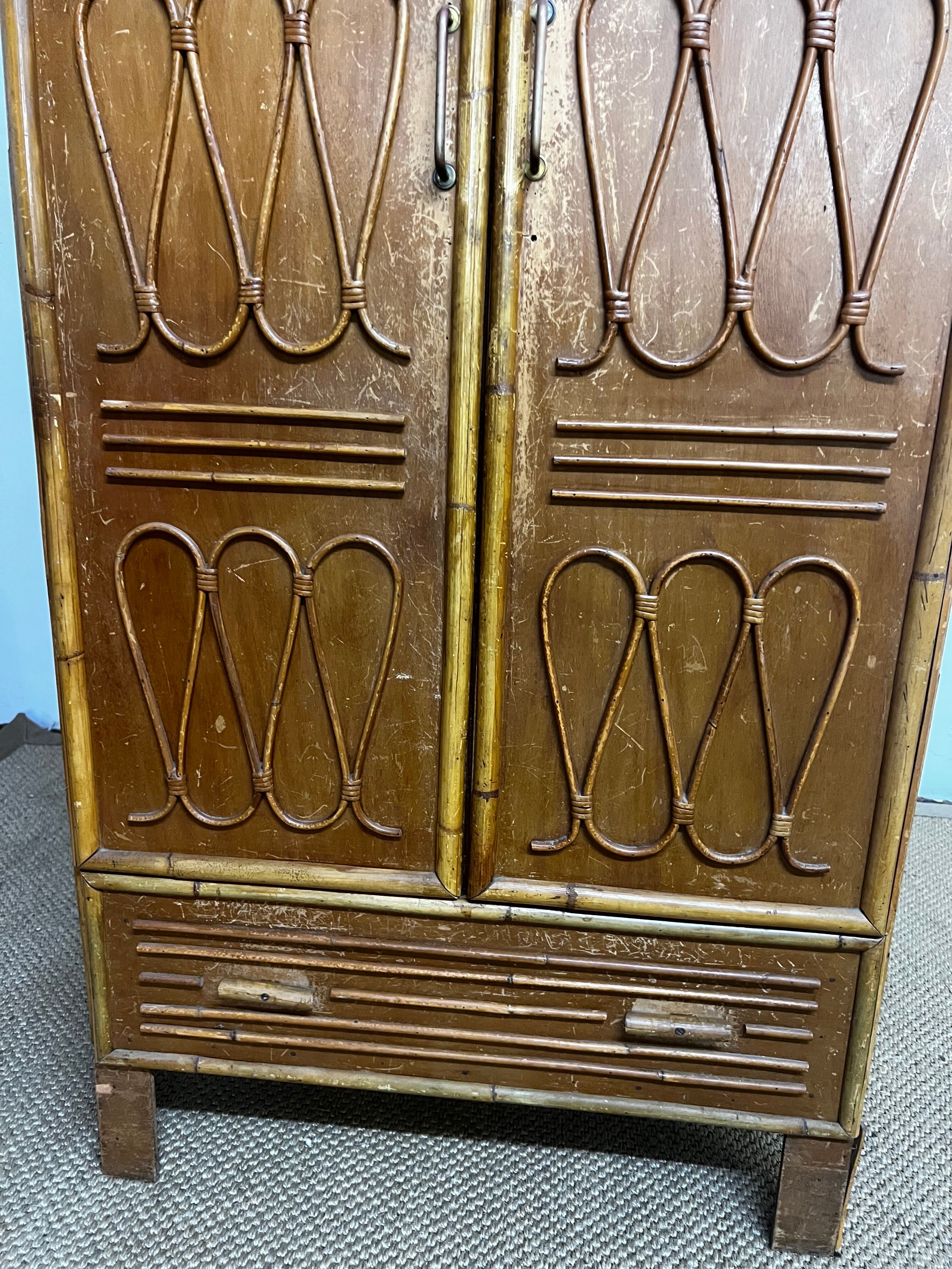 Parisian bamboo and rattan wardrobe