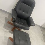 Vintage leather armchair, relaxing