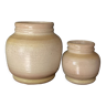 Set of stoneware pots / vases