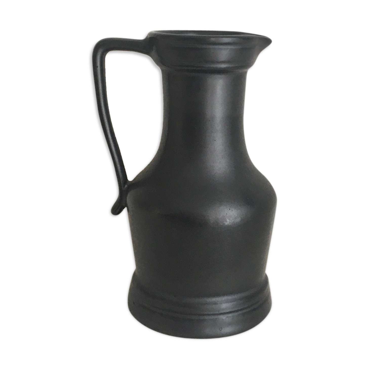 Black ceramic pitcher