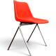 Set of 4 orange chairs designed by Robin Day for Hille.