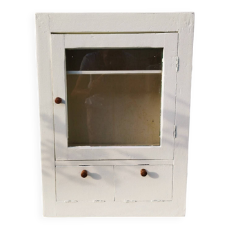 Meuble vitrine murale armoire en bois  50’s