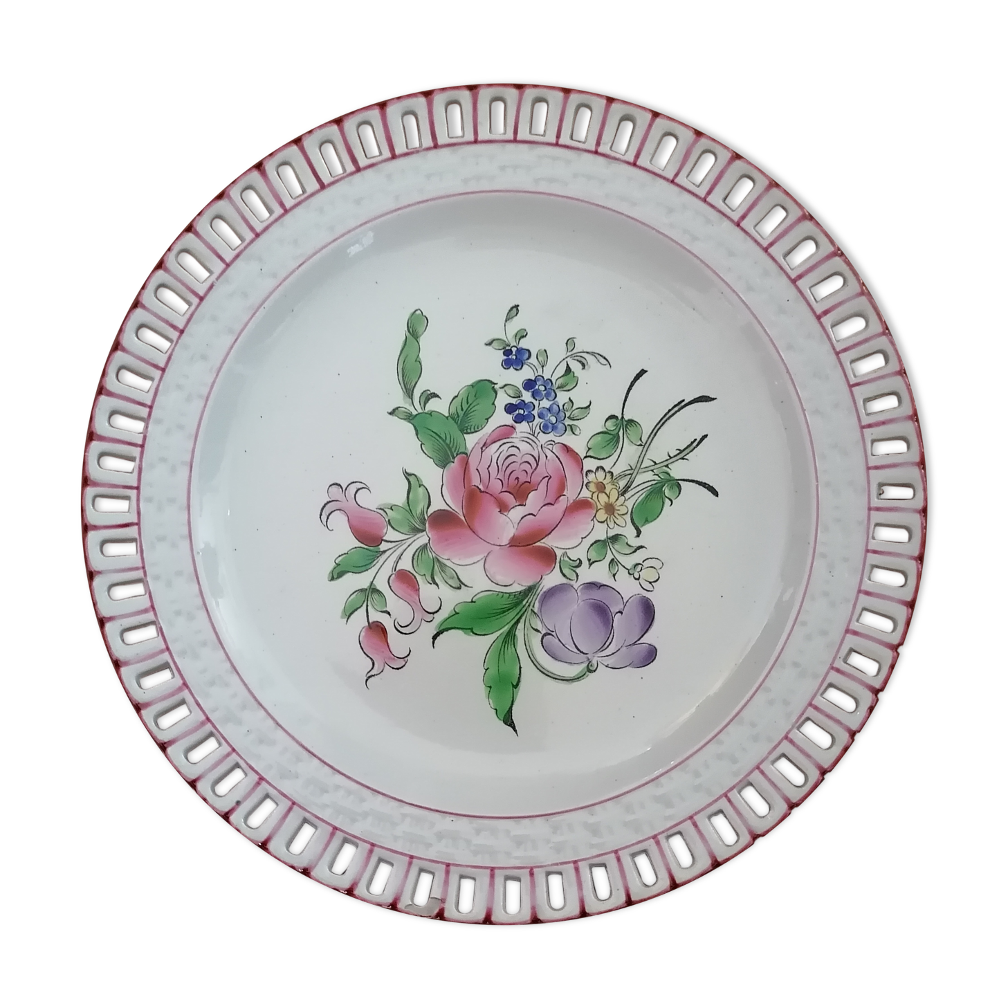 Plate Lunéville flower