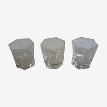 Set de 3 verres a whisky en cristal de sevres