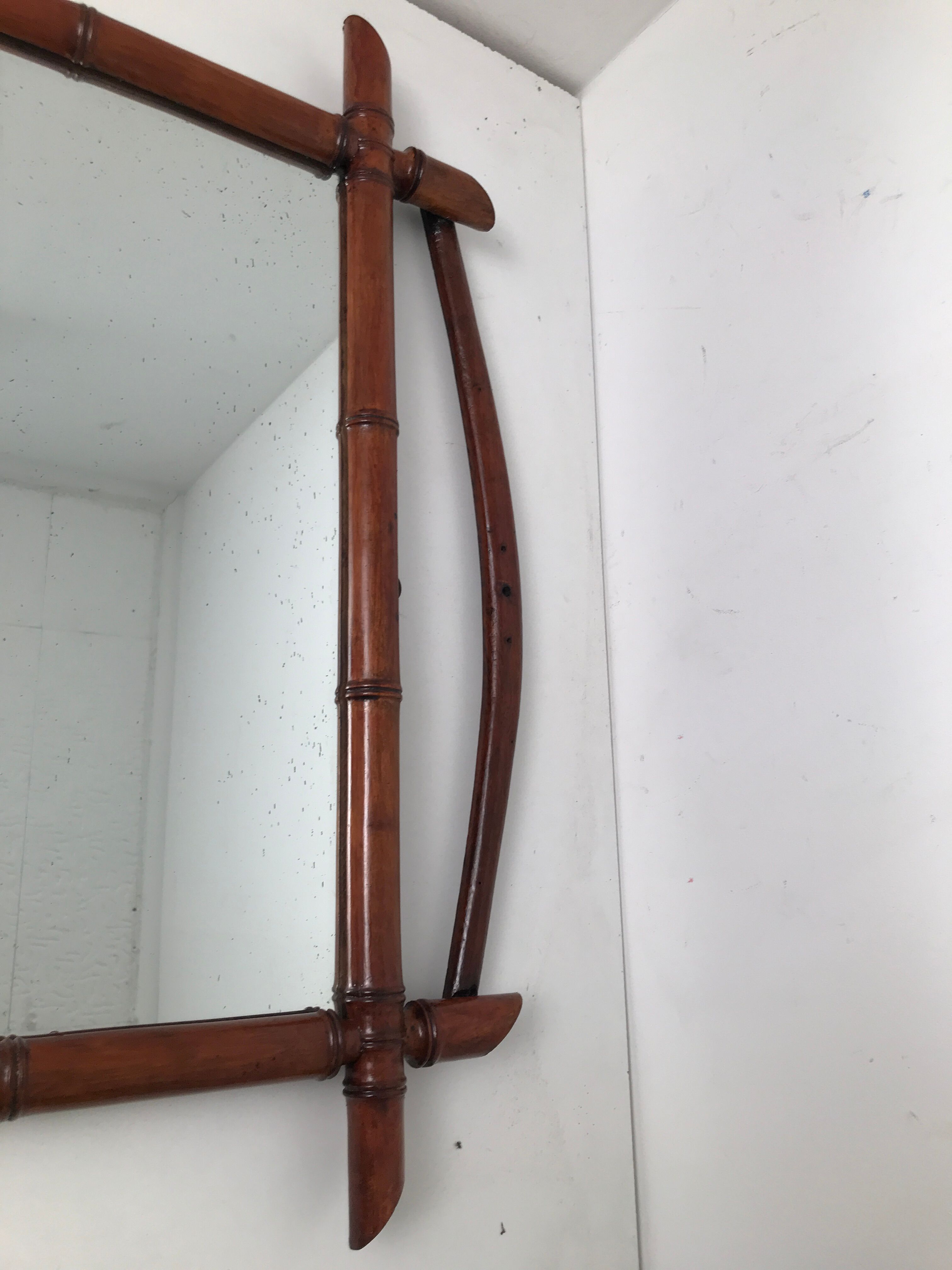 Vintage bamboo mirror