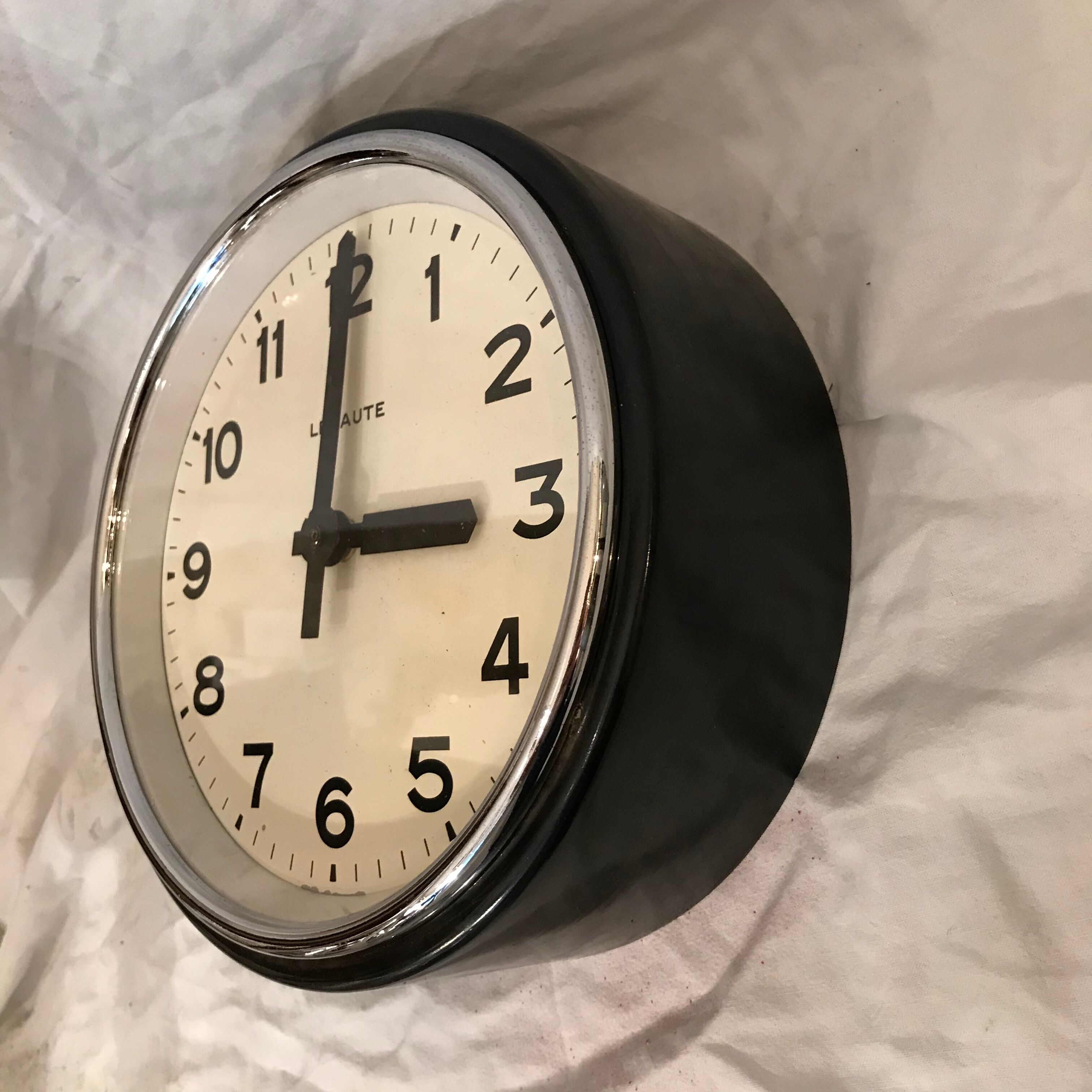Horloge pendule Lepaute ancienne 25 cm fonctionne industrielle usine gare SNCF atelier
