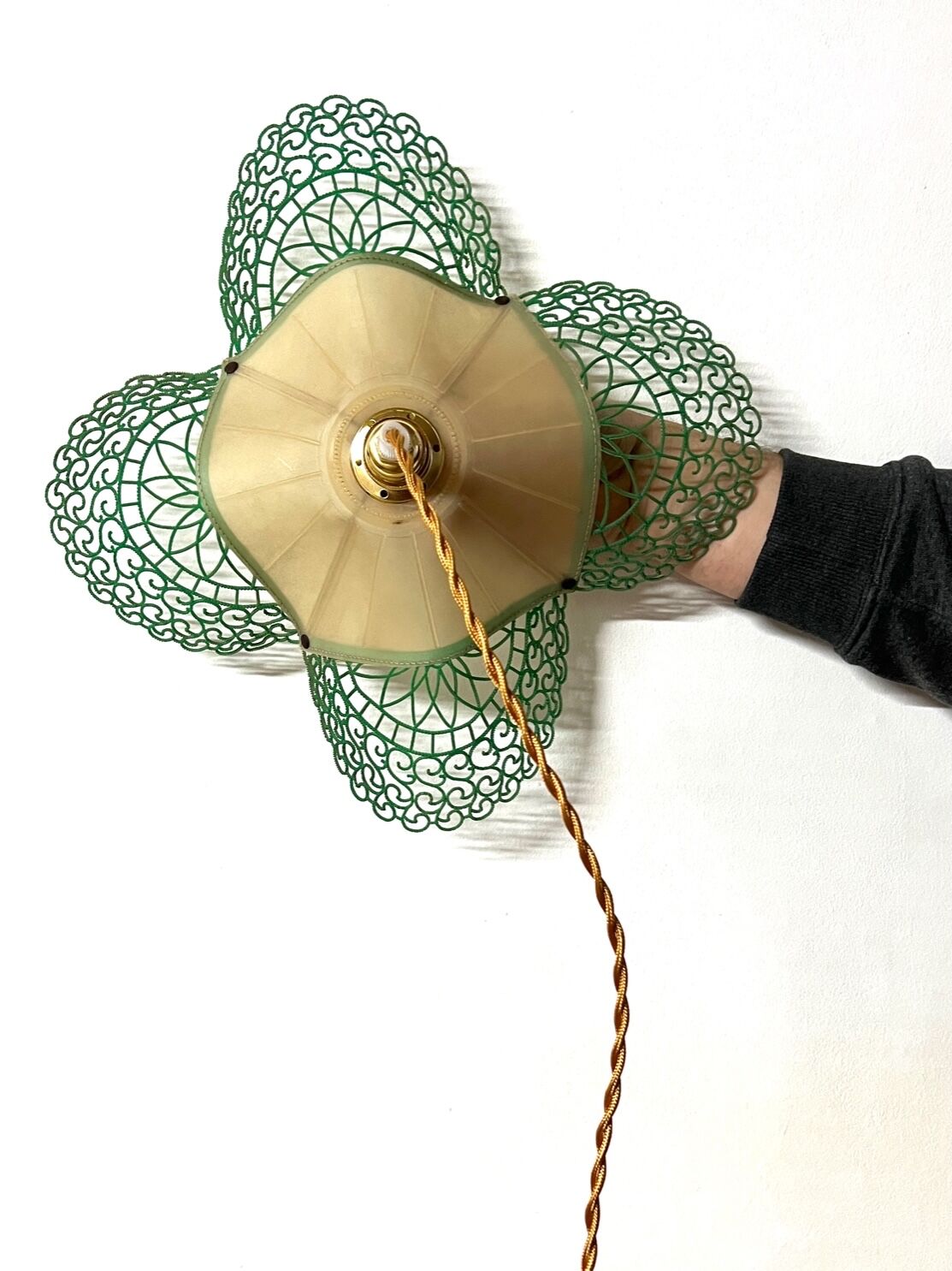 Lampe suspension vintage verte - upcycling