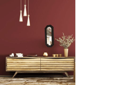 Wooden mirror with molding